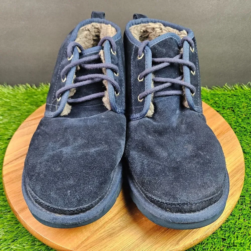 UGG Boots Neumen Chukka Mens 11 Navy Blue Lace Up Casual Ankle Top SN 3236
